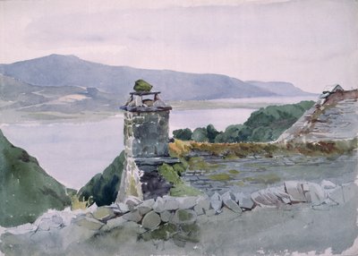 A Hilly Bay, Seen from a Wall Over a Roof, 19th Century by John Absolon
